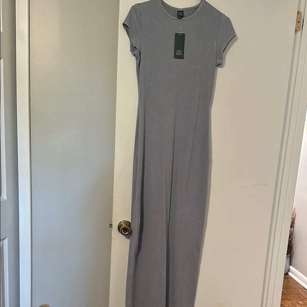 Wild Fable Rib-Knit Short Sleeve Maxi T-Shirt Dress